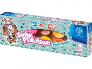 Farby plakatowe ASTRA 12 kolor�w 20ml - Pieski