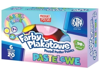 Farby plakatowe ASTRA pastelowe 6 kolor�w 20ml