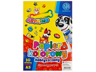 Zeszyt papierw kolorowych nabyszczanych ASTRA ASTRINO A5, 10k  [opakowanie=10szt]