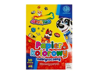 Zeszyt papierw kolorowych nabyszczanych ASTRA ASTRINO A4, 10k  [opakowanie=10szt]