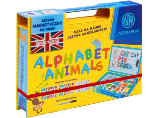 Magnetyczny zestaw ASTRAFUN nauka angielskiego, Alfabet w pude�ku z r�czk� 76 el.