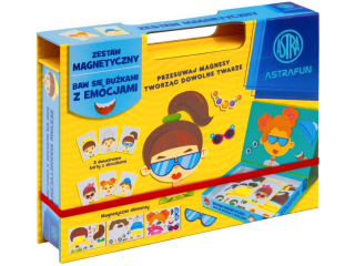 Magnetyczny zestaw ASTRAFUN Baw si� bu�kami z emocjami w pude�ku z r�czk� 45 el.