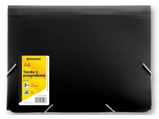 Teczka z 13-ma przegr�dkami PENMATE A4 PP-104 - czarna