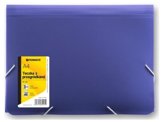Teczka z 13-ma przegr�dkami PENMATE A4 PP-104 - ciemnoniebieska