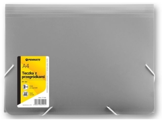 Teczka z 13-ma przegr�dkami PENMATE A4 PP-104 - szara