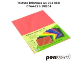 Tektura kolorowa PENWORD A4 10k. 225g - czerwona