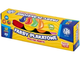 Farby plakatowe ASTRA 12 kolor�w 20ml