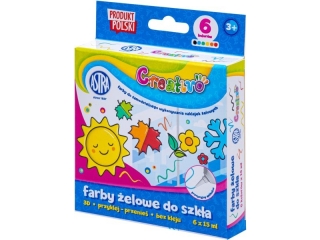 Farby do tworzenia naklejek �elowych, zest. 6 x 15 ml, CREATIVO ASTRA ASPROM
