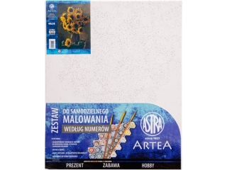 Zestaw z farbami, malowanie wg. numer�w, podobr. 40x50cm, S�oneczniki, ARTEA ASTRA