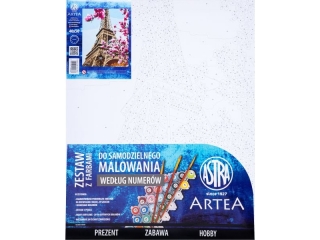 Zestaw z farbami, malowanie wg. numer�w, podobr. 40x50cm, Wie�a Eiffla, ARTEA ASTRA