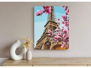 Zestaw z farbami, malowanie wg. numer�w, podobr. 40x50cm, Wie�a Eiffla, ARTEA ASTRA