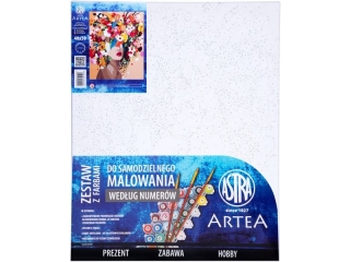 Zestaw z farbami, malowanie wg. numer�w, podobr. 40x50cm, Portret w kwiatach, ARTEA ASTRA ASPROM