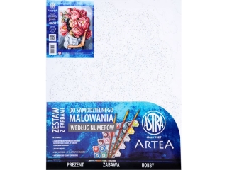 Zestaw z farbami, malowanie wg. numer�w, podobr. 40x50cm, w Piwoniach, ARTEA ASTRA