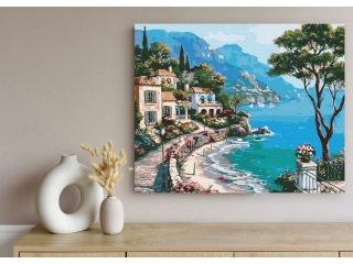 Zestaw z farbami, malowanie wg. numer�w, podobr. 40x50cm, W�oske Wakacje, ARTEA ASTRA