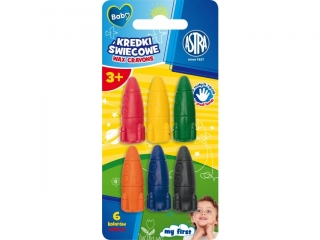 Kredki �wiecowe w kszta�cie rakiety ASTRA BABY - 6 szt. blister