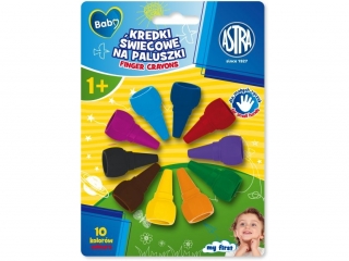 Kredki �wiecowe na paluszki ASTRA BABY - 10 kol. blister