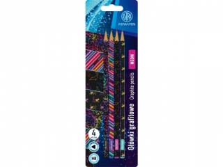 O��wki grafitowe tr�jk�tne HB ASTRAPEN - Neon/Cats - 4 szt. blister