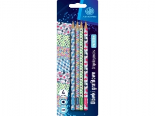 O��wki grafitowe tr�jk�tne HB ASTRAPEN - Patterns - 4 szt. blister