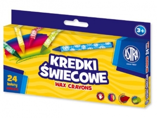 Kredki �wiecowe okr�g�e ASTRA - 24 kolory - 8/90 mm