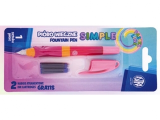 Pi�ro wieczne z ergonomicznym uchwytem do nauki pisania ASTRA PASTEL LINE + 2 naboje atramentowe - 1+2 szt. Blister