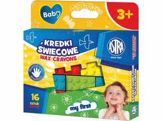 Kredki �wiecowe w kszta�cie klock�w ASTRA BABY - 5 kolor�w - 16 szt.
