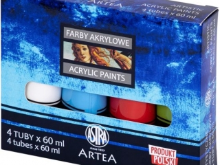 Farby akrylowe ASTRA Artea 4 kol x 60 ml tuba