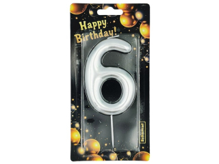 �WIECZKA CYFRA SREBRNA - 6 6612 [opakowanie=12szt]