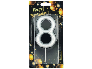 �WIECZKA CYFRA SREBRNA - 8 6674 [opakowanie=12szt]