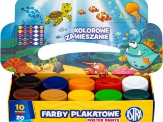 Farby plakatowe Astra 10 kol x 20 ml STANDARD BOX