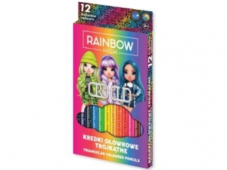 Kredki o��wkowe tr�jk�tne RAINBOW HIGH - 12 kolor�w  [opakowanie=12szt]