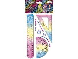 Zestaw geometryczny 3 elementy FLEXI RAINOW HIGH - 1 szt. opp bag