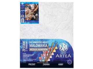 Zestaw z farbami - malowanie wg numer�w 40x50cm, Ro�any Bykiet, ARTEA ASTRA
