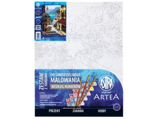 Zestaw z farbami - malowanie wg numer�w 40x50cm, S�oneczna riwiera, ARTEA ASTRA