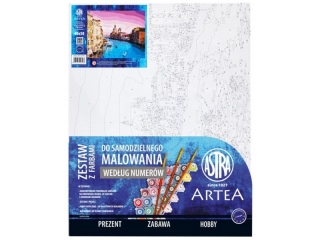 Zestaw z farbami - malowanie wg numer�w 40x50cm, Wenecki pejza�, ARTEA ASTRA