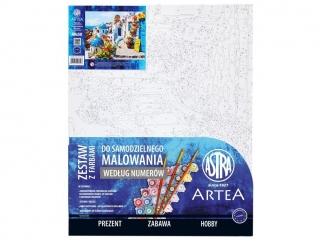 Zestaw z farbami - malowanie wg numer�w 40x50cm, Magiczne Santorini, ARTEA ASTRA