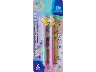 D�ugopis automatyczny wymazywalny z gumowym uchwytem 0,5 mm ASTRAPEN Unicorn - 2 szt. blister  [opakowanie=24szt]