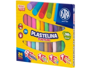 Plastelina Astra 24 kol (4 neon, 4 metal, 4 pastel)  (10%)