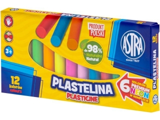 Plastelina Astra 12 kol (6 neon)  [opakowanie=5szt]