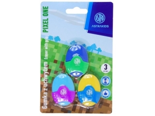 Gumka owalna z uchwytem ASTRAKIDS Pixel One - 3 szt. blister