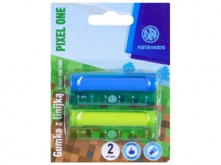Gumka i linijka 2 w 1  ASTRAKIDS Pixel One - blister 2 szt.