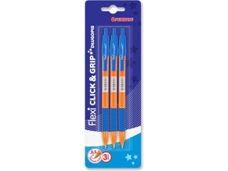 PENMATE DŁUGOPIS FLEXI CLIC x GRIP 0,5 MM 3 SZT. NA BLISTRZE (0,00 proc.)