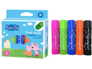 Farby w sztyfcie okr�g�e JUMBO Peppa Pig - 4 kolory Nnowo��