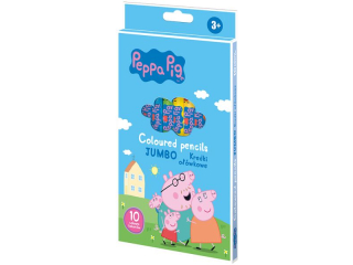 Kredki o��wkowe okr�g�e Jumbo Peppa Pig - 10 kolor�w  Nnowo��