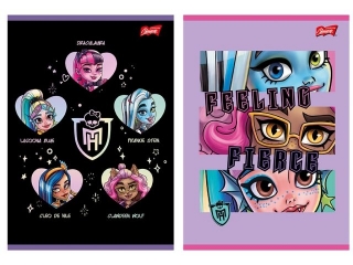 Zeszyt A5 32 kartki linia dwukolorowa ok�adka laminowana 70 g/m2 MONSTER HIGH [opakowanie=15szt]