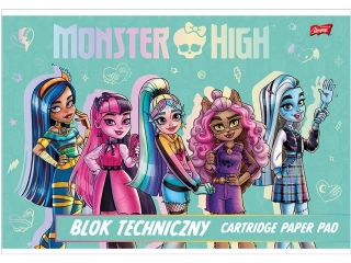 Blok techniczny A4 10 kartek okadka kredowana 190 g/m2 MONSTER HIGH [opakowanie=10szt]