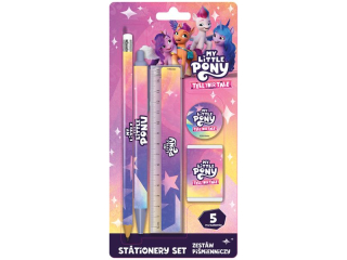 Zestaw pi�mienniczy My Little Pony 5 el. (linijka, gumka, temper�wka, 2 o��wki) - blister Nnowo��