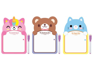 Tablica sucho�cieralna ASTRAFUN 24,5 � 16,5cm + marker - Jednoro�ec, Mi�, Panda, Kr�liczek  [opakowanie=16szt]