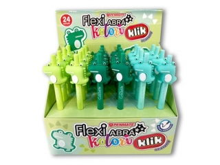 D�ugopis �cieralny PENMATE Flexi Abra Kolori Click Crocodil w displeju 24szt.