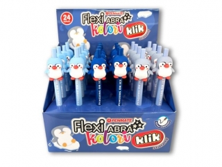 D�ugopis �cieralny PENMATE Flexi Abra Kolori Click Penguin w displeju 24szt.