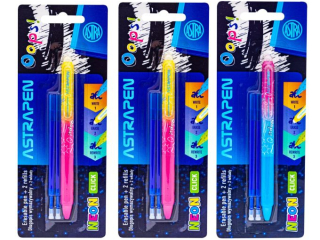 D�ugopis wymazywalny CLICK 0,5 mm ASTRAPEN Oops! NEON + 2 wk�ady wymazywalne CLICK niebieskie blister 1+2 szt. Nnowo��